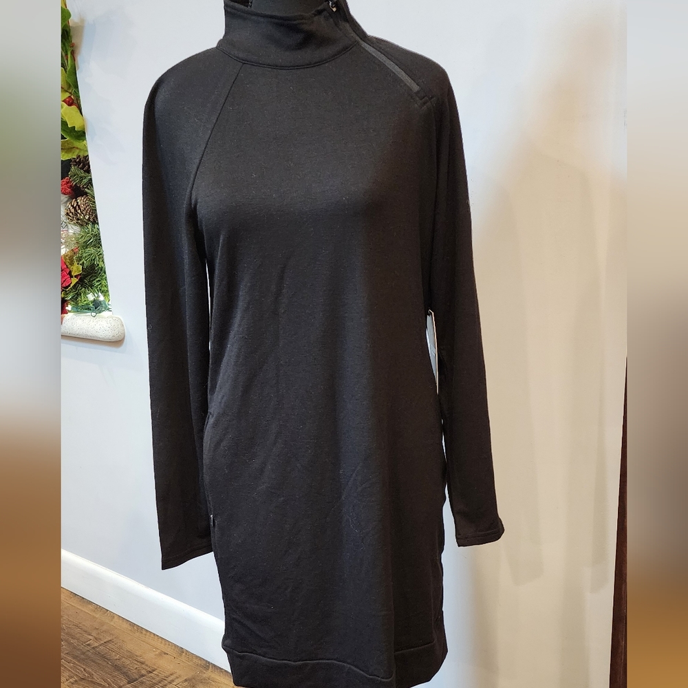 KYODAN NWT French Terry Sweater Dress  Size P/S Color Black